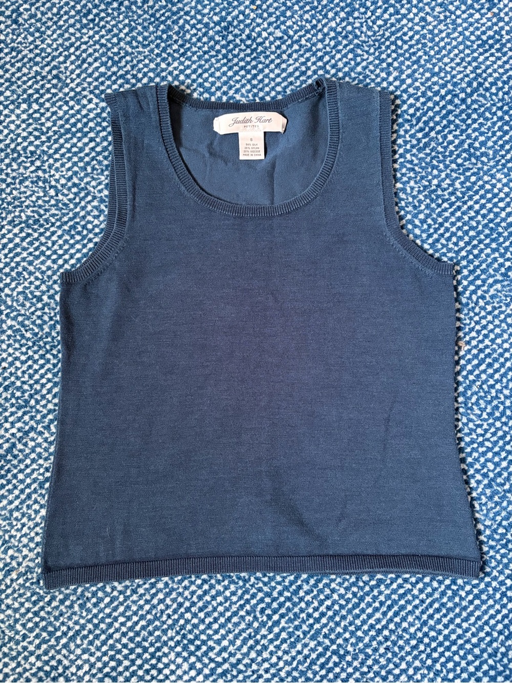 Judith Hart Navy Blue Sleeveless Knit Tank Top